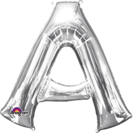 ANAGRAM 37 in. Letter A Silver Supershape Foil Balloon 78389